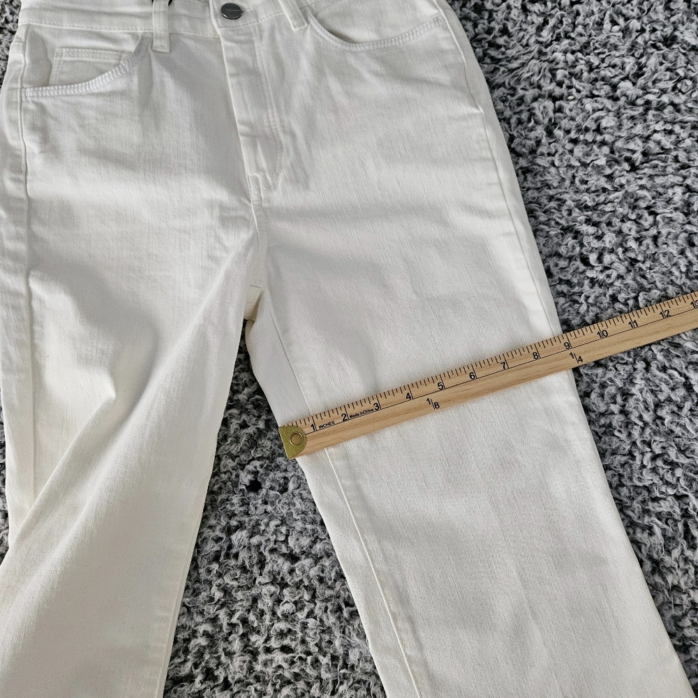 Massimo Dutti White Skinny Flare Jeans US 4 x 34 Long Tall High Rise Boot Cut - Picture 11 of 16